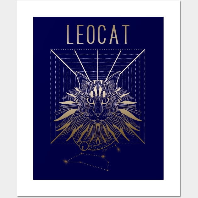 A zodiac cattery: Leo - leocat Wall Art by Blacklinesw9